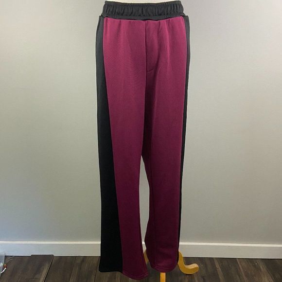 NWT TOPMAN Red Black Loose Fit Track Pants (XXL) - Picture 2 of 8